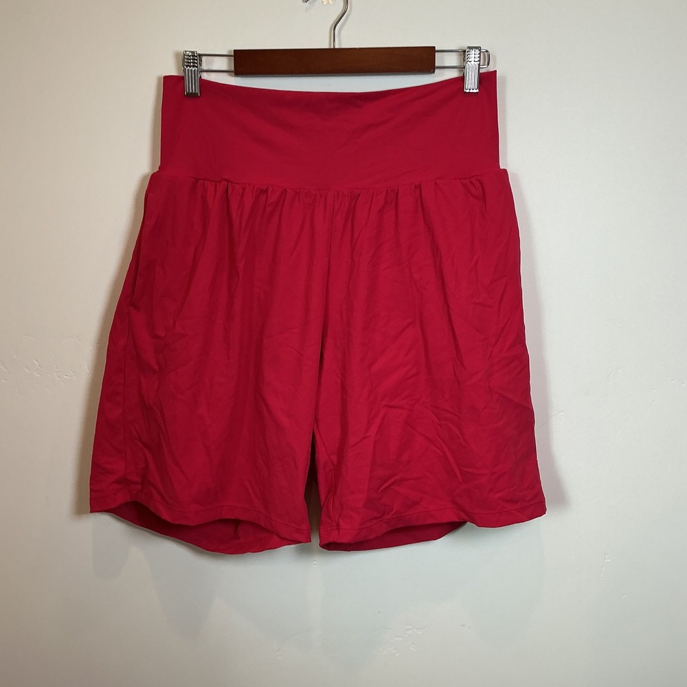 Halara High Waisted Flowy Active Shorts Red Back Pocket XL Workout Athleisure